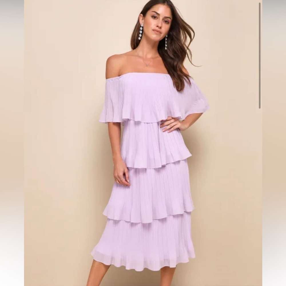 Lulu’s Lavender Off Shoulder Dress